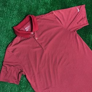 Red pinstripe Nike golf polo medium
